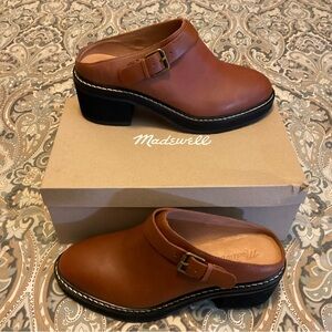 NWT Madewell The Willa Convertible Strap Mule English Saddle Leather Women’s 7.5